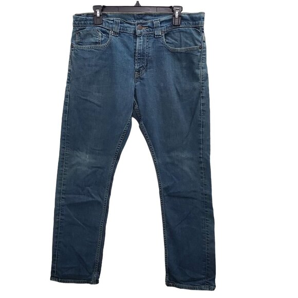 Levi's 511 Skinny Men's‎ Medium Wash Zip Flap Distressed Denim Jeans Size 32x30 - Picture 1 of 8